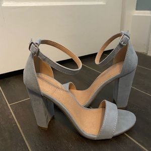 Powder Blue Block Heel Shoes